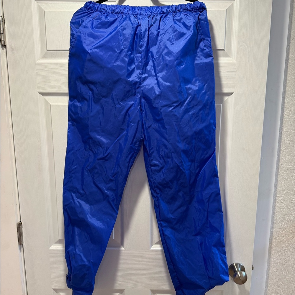 REI Nylon Rain Pants Royal Blue Adjustable waist and ankle